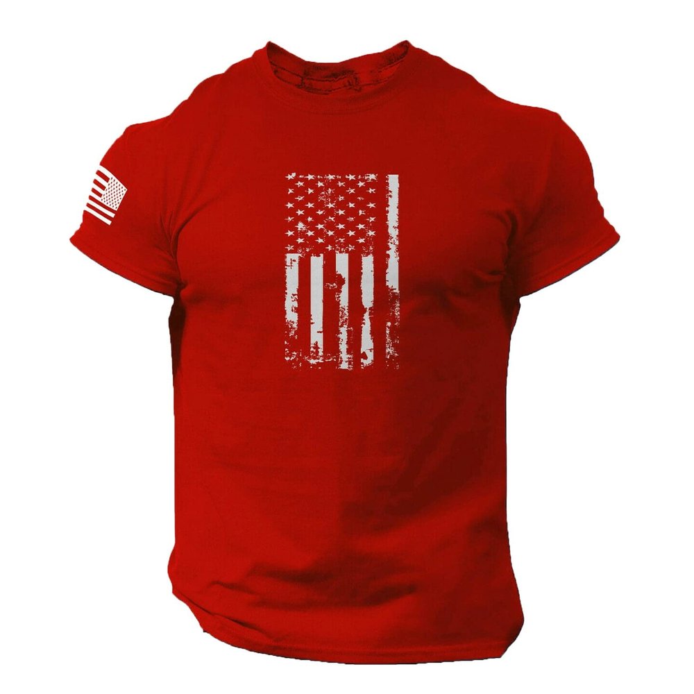 ZHUER 2025 Summer T-Shirts for Men American Flag Patriotic Shirts Short Sleeve Graphic Tee Crewneck 4th of July Tshirts Tees