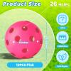 12 Pack Practice Baseballs For Hitting, 2.8 Inch Plastic Soft Baseballs for Practice Lightweight Training Softball With Mesh Bag, Hollow Soft Ball for Indoor Outdoor Sport Pitching Batting, Pink view 2