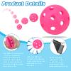 12 Pack Practice Baseballs For Hitting, 2.8 Inch Plastic Soft Baseballs for Practice Lightweight Training Softball With Mesh Bag, Hollow Soft Ball for Indoor Outdoor Sport Pitching Batting, Pink view 4