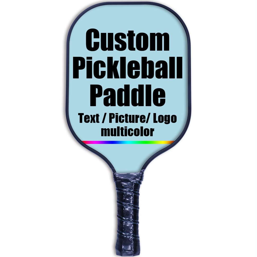 Customized Graphite Pickleball Paddle Lightweight Personalized Pickleball Racquet Add Your Photo,Text,Logo Pickle Ball Equipment, Lightweight Pickleball Racket, LightBlue
