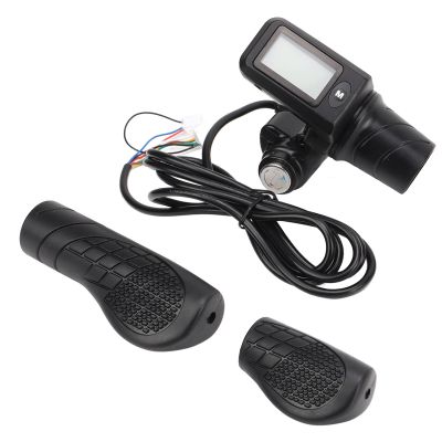 Electric Throttle Grip Set, 805 LCD Display, Electric Scooter Half Throttle Grip with LCD Panel for 22.5mm Handlebars