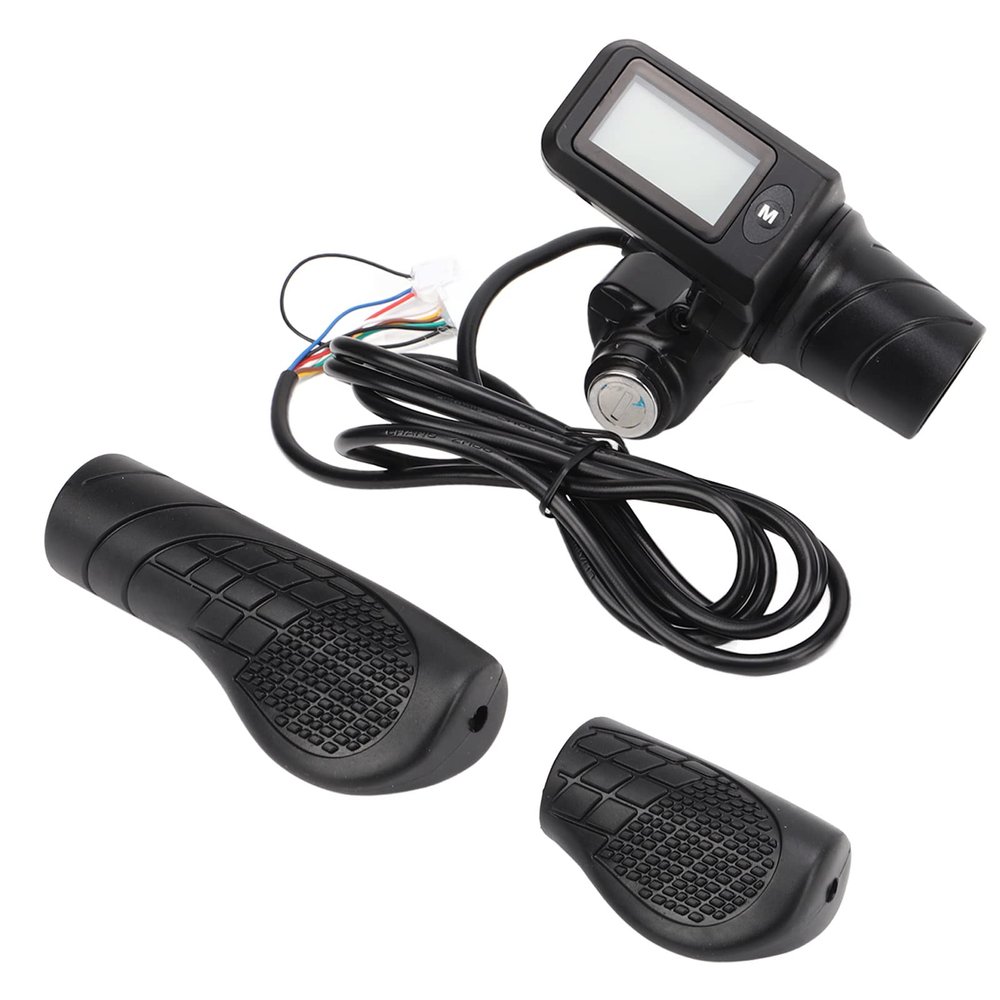 Electric Throttle Grip Set, 805 LCD Display, Electric Scooter Half Throttle Grip with LCD Panel for 22.5mm Handlebars