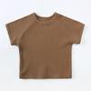 MYGBCPJS Baby Boys Girls 2Pcs Waffle Knit Outfits Clothes Toddler Summer Short Sleeve T-Shirt + Elastic Waist Shorts Set view 2