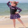 Girl's Two-Piece Long Sleeve Swimsuits UPF50+ Rash Guard Set Kids Bathing Suit S379_BlackCocoTree_8A view 2