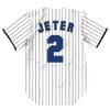 TIFIYA New York Jeter 2 Stripes Baseball Jersey NY Softball Short Sleeve Button Shirts for Youth Men Women T190-White-L view 3