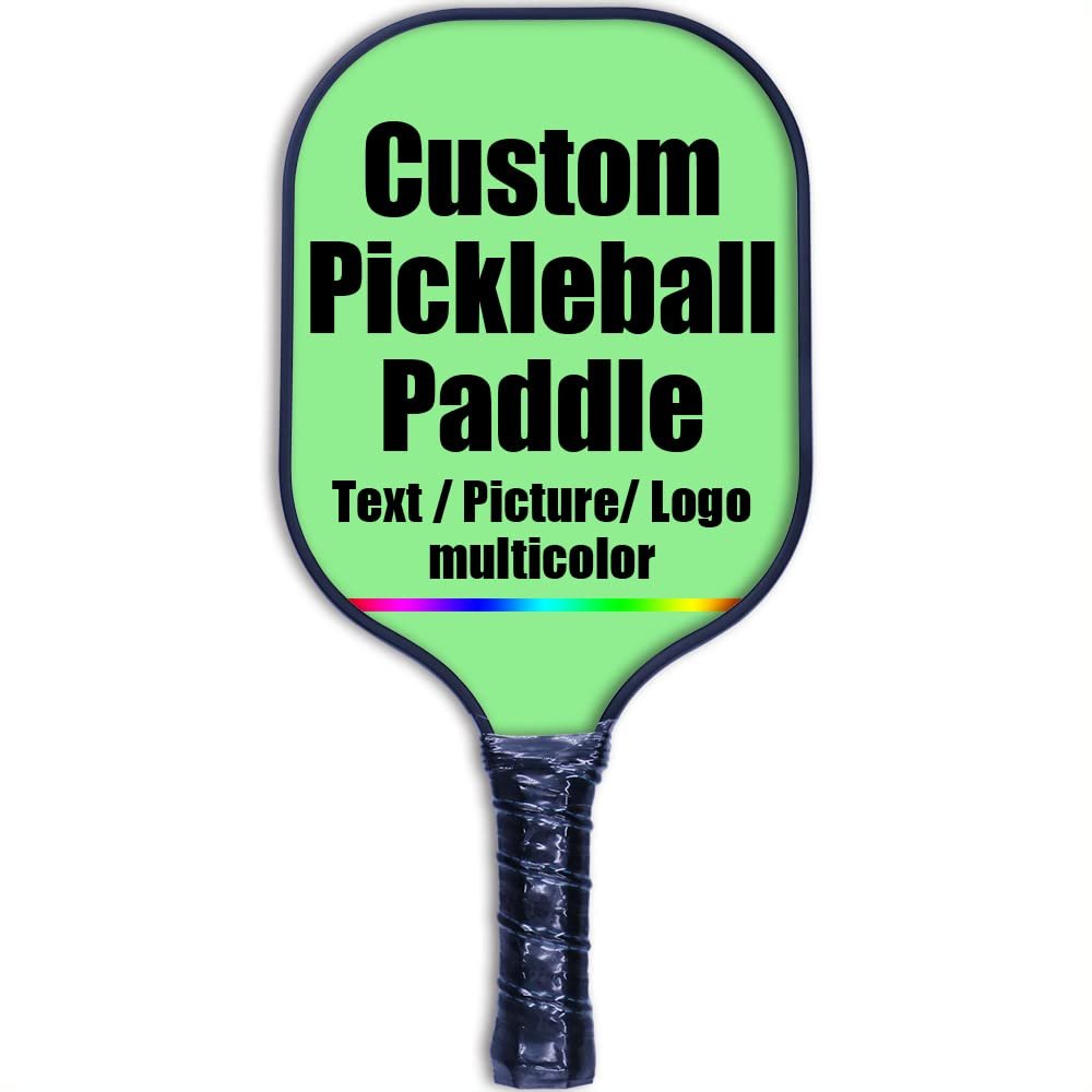 Personalized Graphite Pickleball Paddle Lightweight Customized Pickleball Racquet Add Your Photo,Text,Logo Pickle Ball Equipment, Lightweight Pickleball Racket, LightGreen