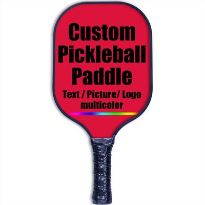 Customized Pickleball Paddle Racket, Add Your Picture Design Indoor Outdoor Pickle Ball Paddle, Fiberglass Surface, Honeycomb Core, Crimson