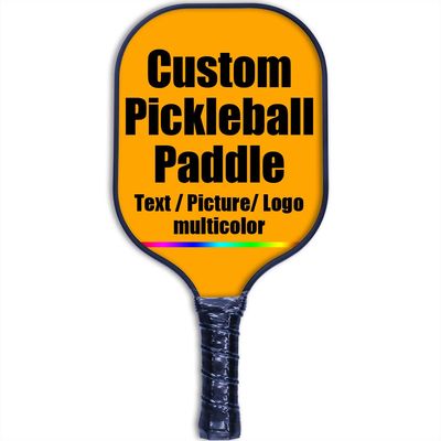 Custom Stylish Premium Pickleball Paddle Racket, 3D Print Personalized Add Your Picture Design Indoor Outdoor Pickle Ball Paddle, Fiberglass Surface, Honeycomb Core, Orange