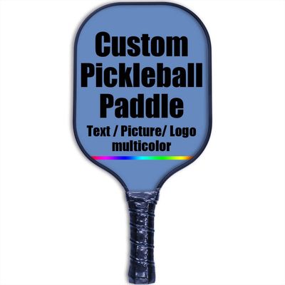 Customized Premium Pickleball Paddle Racket, Add Your Picture Design Indoor Outdoor Pickle Ball Paddle, Fiberglass Surface, Honeycomb Core, CarolinaBlue