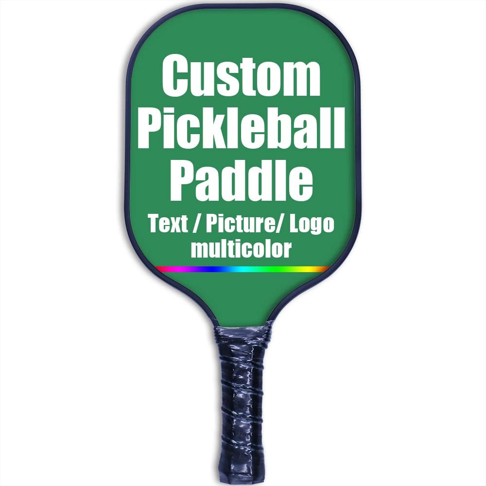 Custom Stylish Premium Pickleball Paddle Racket, 3D Print Personalized Add Your Picture Design Indoor Outdoor Pickle Ball Paddle, Fiberglass Surface, Honeycomb Core, Seagreen