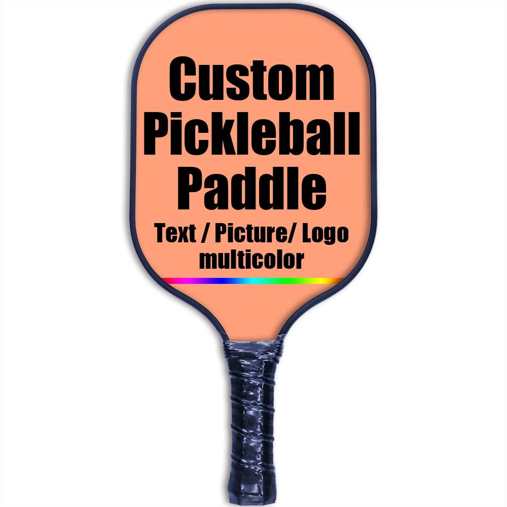 Customize Pickleball Paddle, Personalized Graphite Pickleball Paddle/Paddles Set, Polypropylene Honeycomb Core, Portable Paddle Cover, Lightweight Pickleball Racket, LightSalmon