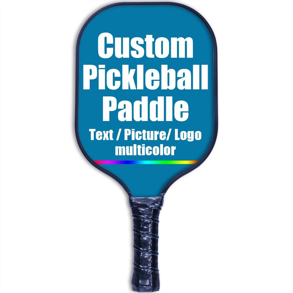 Custom Stylish Premium Pickleball Paddle Racket, 3D Print Personalized Add Your Picture Design Indoor Outdoor Pickle Ball Paddle, Fiberglass Surface, Honeycomb Core, SapphireBlue
