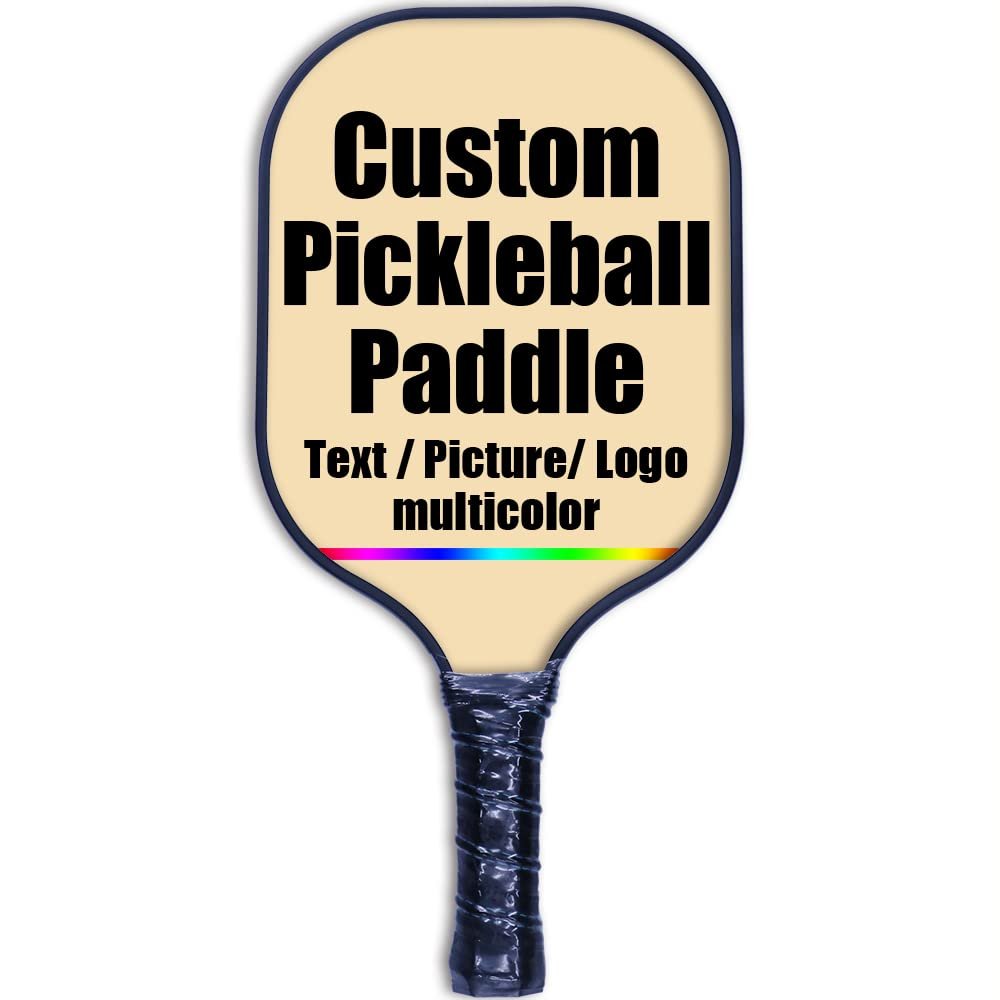 Custom Stylish Premium Pickleball Paddle Racket, 3D Print Personalized Add Your Picture Design Indoor Outdoor Pickle Ball Paddle, Fiberglass Surface, Honeycomb Core, Wheat
