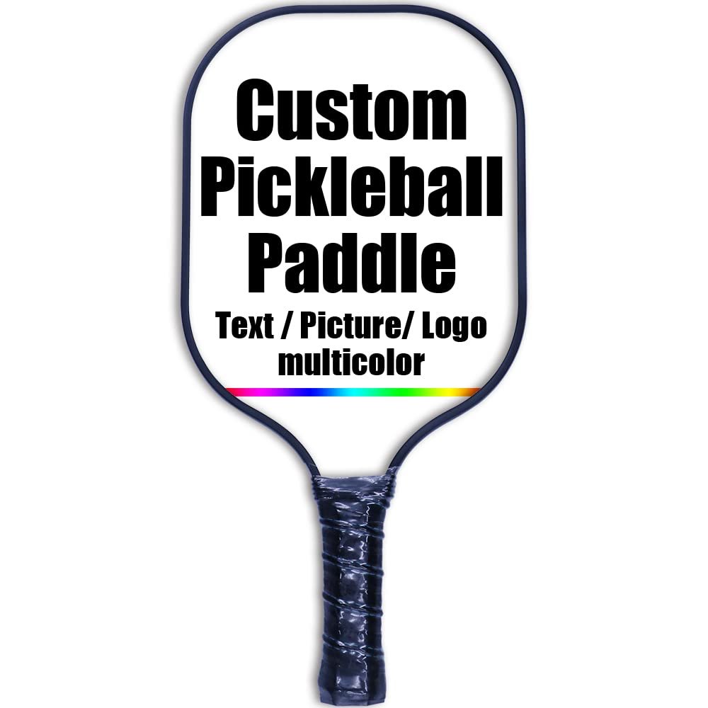 Custom Stylish Premium Pickleball Paddle Racket, 3D Print Personalized Add Your Picture Design Indoor Outdoor Pickle Ball Paddle, Fiberglass Surface, Honeycomb Core, White