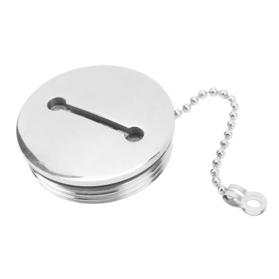 BigKing 38mm/50mm Boat Fuel Tank Cap, Boat Marine Fuel Tank Cap Deck Fill Filler Boat Accessories Stainless Steel Deck Fill Cap with Chain Marine Hardware Accessories(50MM)