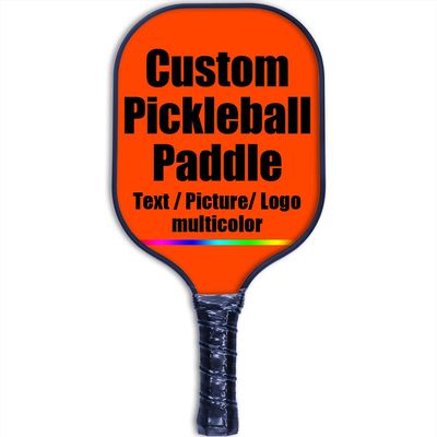 Customized Stylish Premium Pickleball Paddle Racket, 3D Print Personalized Add Your Picture Design Indoor Outdoor Pickle Ball Paddle, Fiberglass Surface, Honeycomb Core, OrangeRed