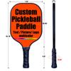 Customized Stylish Premium Pickleball Paddle Racket, 3D Print Personalized Add Your Picture Design Indoor Outdoor Pickle Ball Paddle, Fiberglass Surface, Honeycomb Core, OrangeRed view 3