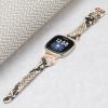 Gimuk Leather Strap Compatible with Fitbit Versa 4/Sense 2 Strap, Women Girls Genuine Leather Sport Band Metal Bling Rhinestone Replacement Wristband Bracelet for Fitbit Versa 3/Sense (Snakeskin/Rose Gold) view 3