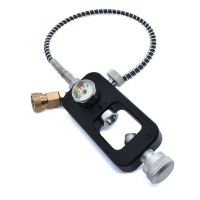 TUXING 4500Psi DIN Valve Scuba Adapter, Yoke Filling Station for HPA Tank, High Pressure Gauge, Aluminum Alloy Refill Adapter for Pcp Paintball HPA Tank Filling