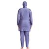 IKADEX Plus Size Modest Swimsuits for Women Full Body Islamic Burkini Muslim Swimwear Swim Top Pants Hijab Grey 02 4XL view 3