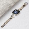 Gimuk Leather Strap Compatible with Fitbit Versa 4/Sense 2 Strap, Women Girls Genuine Leather Sport Band Metal Bling Rhinestone Replacement Strap Wristband for Fitbit Versa 3/Sense (Snakeskin) view 3