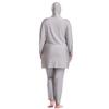 IKADEX Plus Size Modest Swimsuits for Women Full Body Islamic Burkini Muslim Swimwear Swim Top Pants Hijab Grey 03 XL view 2