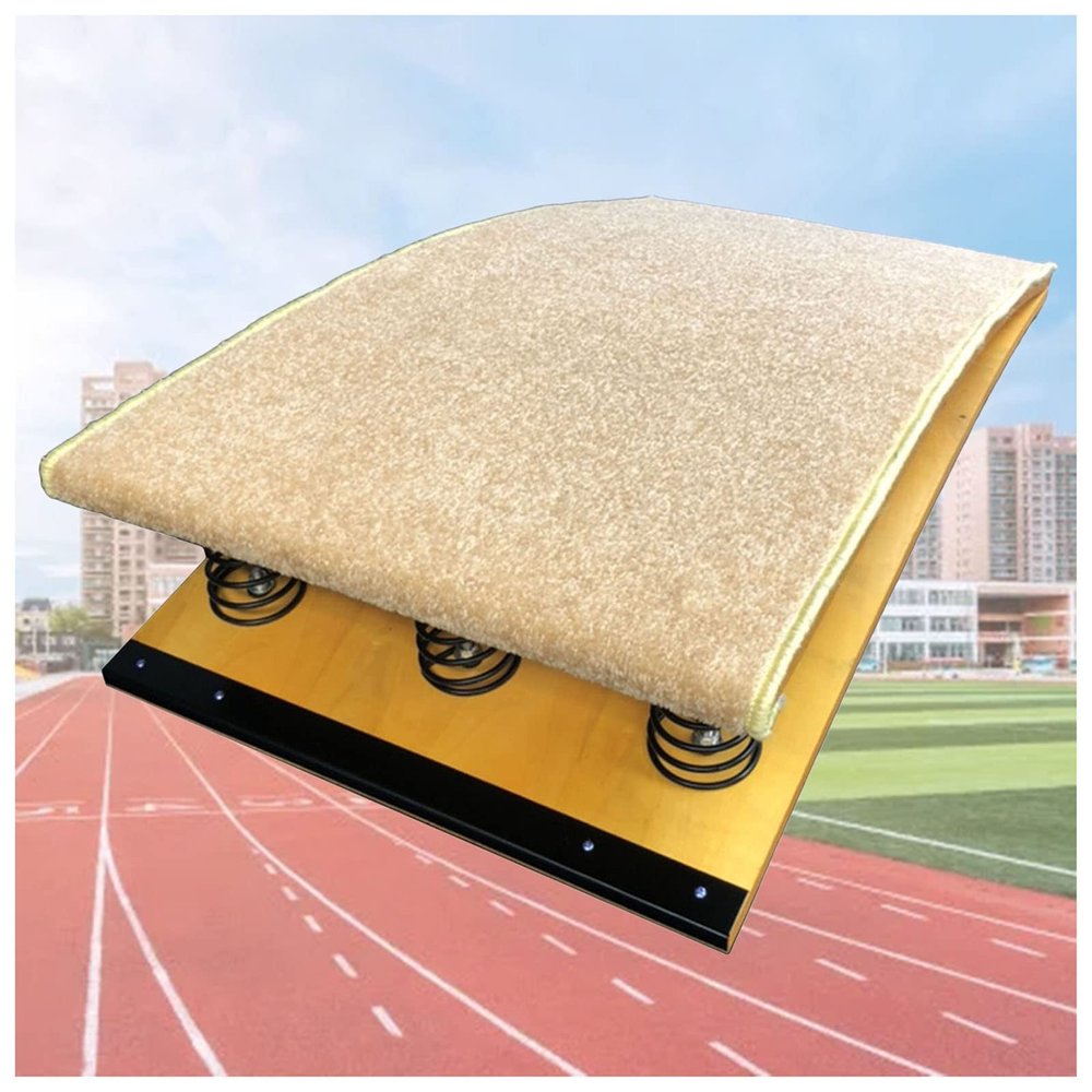 Athletics Field Long Jumps Springboard for School, Hardwood Heavy Duty Vaulting Elastic Board Backward Flip Exercise Equipment Gymnastics Supplies ( Color : 9 Springs , Size : 60x120cm/23.6"x47.2" )