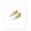 MAYJAI Brass plated 18K stylish teardrop shaped zircon tassel stud earrings view 2