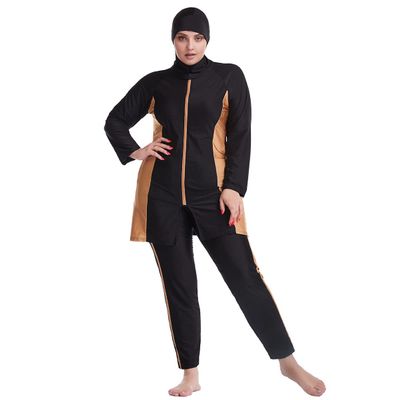 IKADEX Plus Size Modest Swimsuits for Women Full Body Islamic Burkini Muslim Swimwear Swim Top Pants Hijab Black 04 6XL