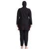 IKADEX Plus Size Modest Swimsuits for Women Full Body Islamic Burkini Muslim Swimwear Swim Top Pants Hijab Black 04 6XL view 3
