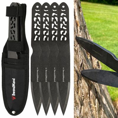 BwondMand Throwing Spikes Set 6 Pack, 9.25" Stainless Steel 0.236" Thick Outdoor Throwing Set with Nylon Sheath for Beginners or an Expert, Throwing Products