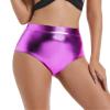 Aoylisey Women's Shiny Metallic High Waisted Booty Shorts Cheeky Dance Festival Rave Bottoms Halloween Costumes (as1, Alpha, xx_l, Regular, Regular, Hotpink) view 1