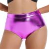 Aoylisey Women's Shiny Metallic High Waisted Booty Shorts Cheeky Dance Festival Rave Bottoms Halloween Costumes (as1, Alpha, xx_l, Regular, Regular, Hotpink) view 2