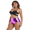Aoylisey Women's Shiny Metallic High Waisted Booty Shorts Cheeky Dance Festival Rave Bottoms Halloween Costumes (as1, Alpha, xx_l, Regular, Regular, Hotpink) view 3