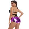 Aoylisey Women's Shiny Metallic High Waisted Booty Shorts Cheeky Dance Festival Rave Bottoms Halloween Costumes (as1, Alpha, xx_l, Regular, Regular, Hotpink) view 4