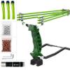 Goldboy Wrist Rocket Slingshots, Powerful Folding Hunting Slingshot for Adults, Professional Slingshot with 3 Rubber Bands Replacement and 120 Ammo Balls (Green) view 2