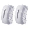 PATIKIL 40-50L Waterproof Backpack Rain Cover, 2 Pack Non-Slip Backpack Cover with Vertical Reflective Strap Stay Dry for Hiking, Camping, Hunting, M, Silver Tone view 1