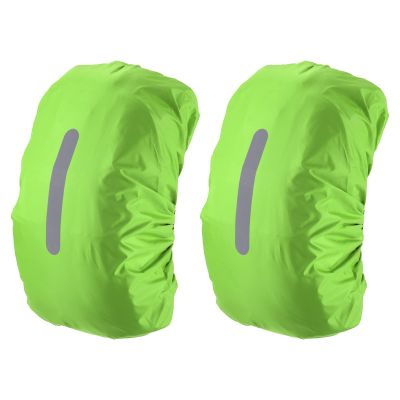 PATIKIL 30-40L Waterproof Backpack Rain Cover, 2 Pack Non-Slip Backpack Cover with Vertical Reflective Strap Stay Dry for Hiking, Camping, Hunting, S, Lawn Green
