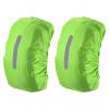 PATIKIL 30-40L Waterproof Backpack Rain Cover, 2 Pack Non-Slip Backpack Cover with Vertical Reflective Strap Stay Dry for Hiking, Camping, Hunting, S, Lawn Green view 1