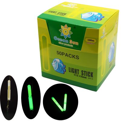 linguang 50-250pcs Green Long Lasting Fishing Glow Sticks with Sleeve and Corks Slide On Line for Underwater,BellBobbers Floater (50pcs 7.5mm75mm)