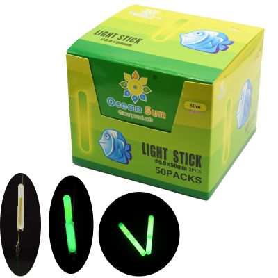 linguang 50-250pcs Green Long Lasting Fishing Glow Sticks with Sleeve and Corks Slide On Line for Underwater,BellBobbers Floater (100pcs 6.050mm)