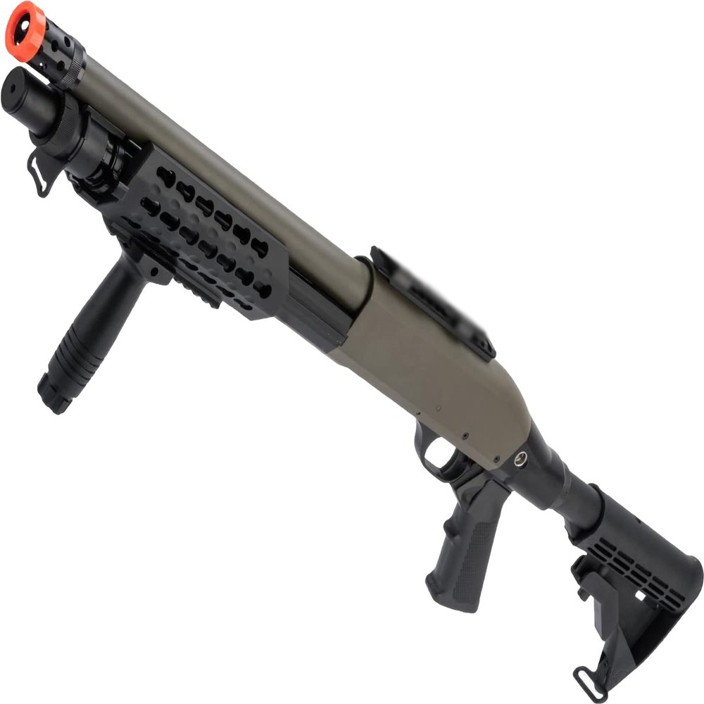 Evike Airsoft - CYMA Sport Tactical M3 Super 90 3-Round Burst Airsoft Shotgun (Model: KeyMod Tactical/OD Green)