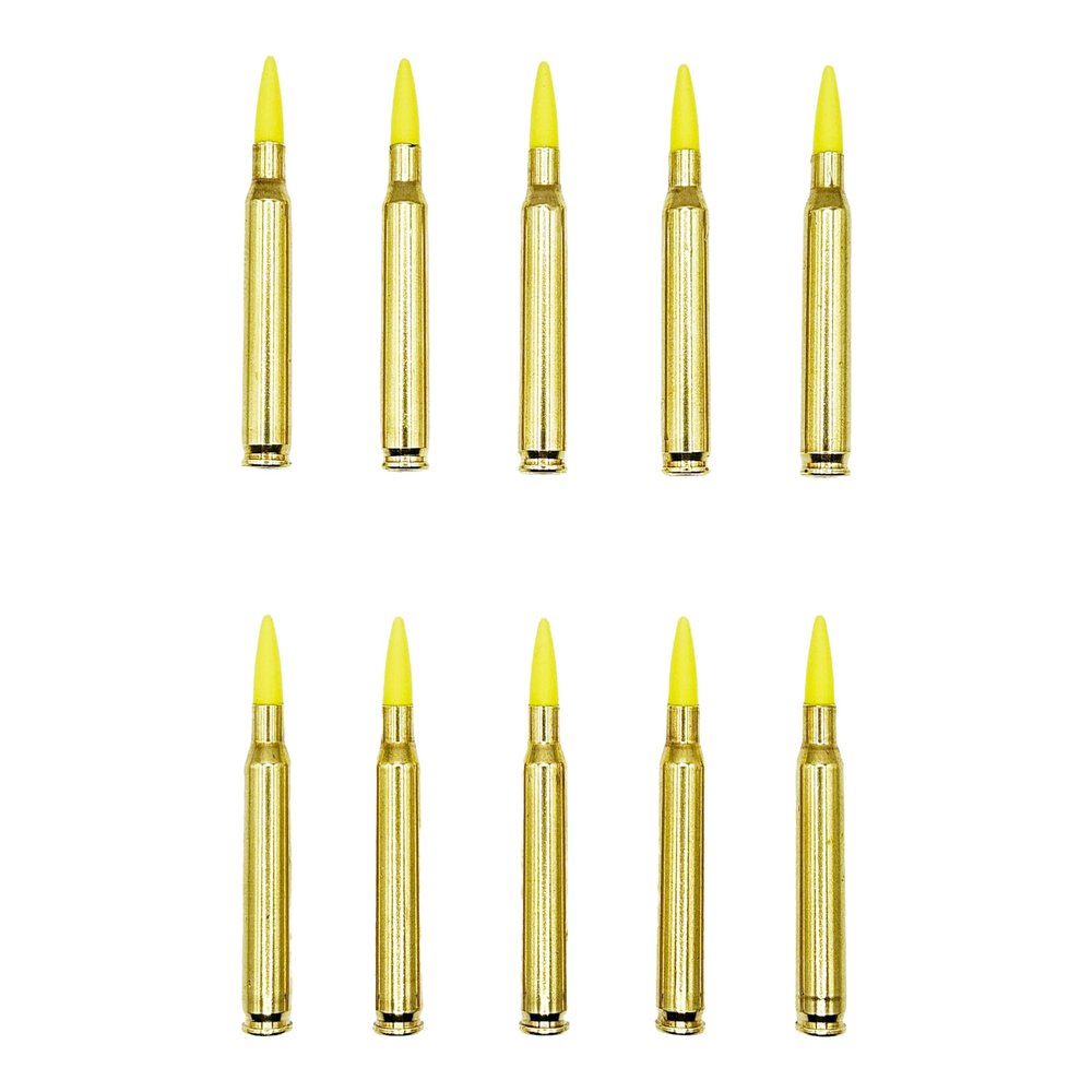 223 Remington / 5.56 NATO Snap caps - Dummy Training Rounds - Set of 10 (Yellow & Brass)