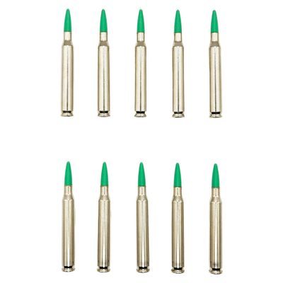 223 Remington / 5.56 NATO Snap caps - Dummy Training Rounds - Set of 10 (Green & Nickel)