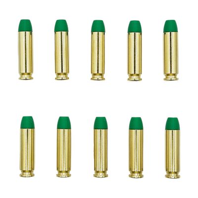 10mm AUTO Snap caps - Dummy Training Rounds - Set of 10 (Green & Brass)