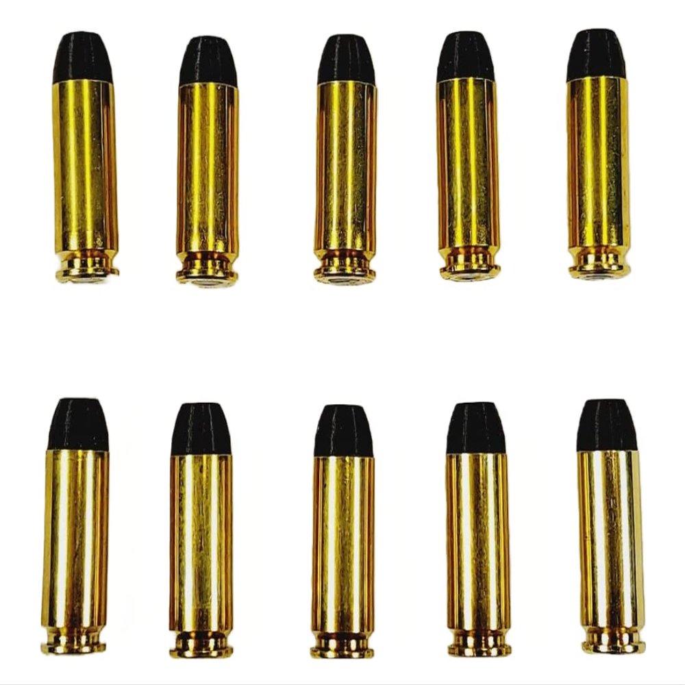 10mm AUTO Snap caps - Dummy Training Rounds - Set of 10 (Black & Brass)