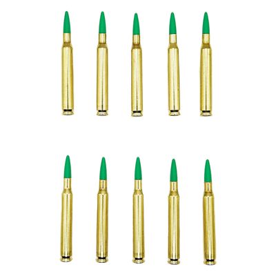 223 Remington / 5.56 NATO Snap caps - Dummy Training Rounds - Set of 10 (Green & Brass)