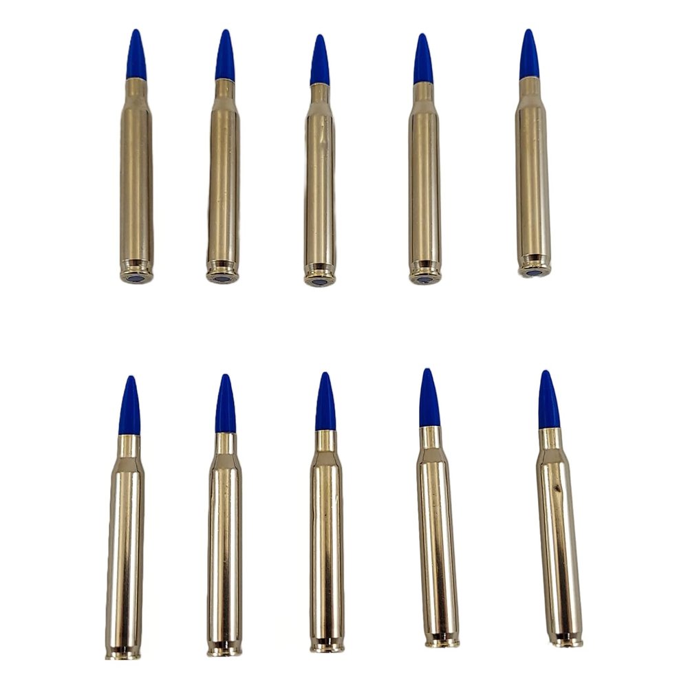 223 Remington / 5.56 NATO Snap caps - Dummy Training Rounds - Set of 10 (Blue & Nickel)