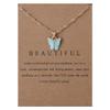 Adoshine Butterfly Necklace Bohemian Retro Chain Friendship Necklace for Women Good Luck Pendant Chain Necklace with Message Card Gift Card view 1