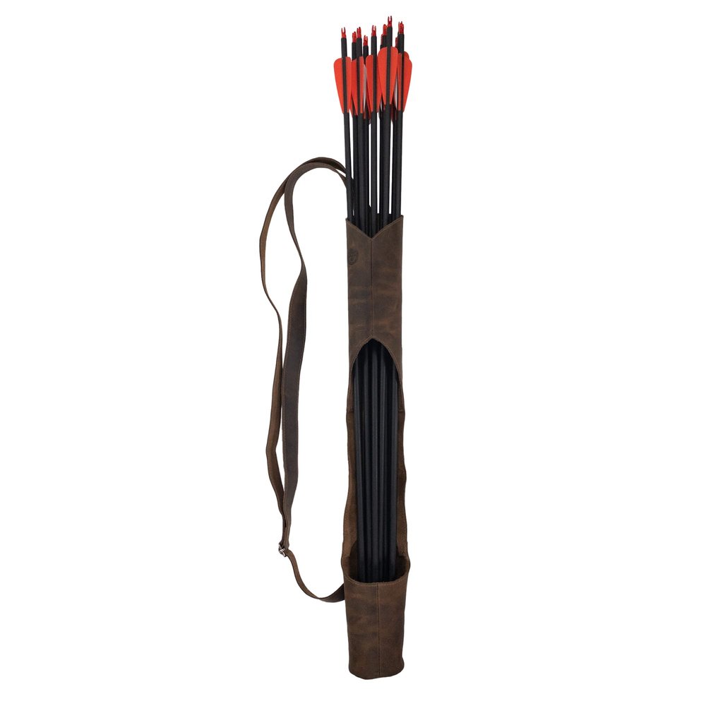 Valhalla Gear, Opened Quiver Handmade from Full Grain Leather - Bourbon Brown